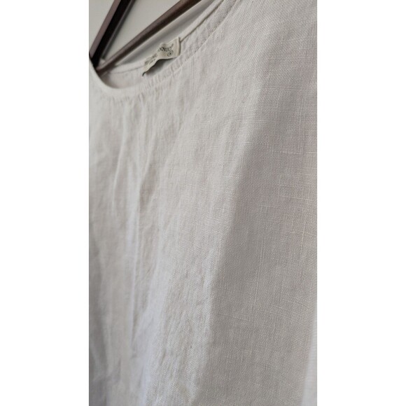 Terzo Millennio Womens Linen Tunic Top Medium Lagenlook Button Back Natural - Picture 3 of 9